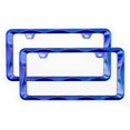 thumbnail image 2 of 2Pcs Creathome 3D Curly Wave Pattern Shining Blue License Plate Frame from Pure Zinc Alloy Metal, 2 of 4
