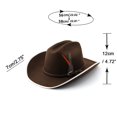 thumbnail image 3 of PLHWHYQ Vintage Short Brim Hat for Men Women, Faux Suede Dress Hat with Decorative Feather & Metal Badge White-d A, 3 of 4