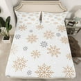 thumbnail image 2 of Feelyou Gold Snowflake Print Full Size Sheets for Teen, Merry Christmas Bed Sheets, Luxury Fashion Sheet Sets, Ultra Soft Home Decor, 4-Piece, 2 of 7