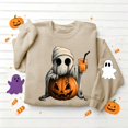 thumbnail image 5 of Edvintorg Crewneck Sweatshirts Women Long Sleeve Sweat Shirts Halloween Printed Pullover Sweatshirt Fall Winter Clothes for Women S-2XL Khaki, 5 of 5