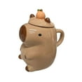 thumbnail image 4 of Taza de té con tapa y diseño de carpincho de dibujos animados, vajilla de 15 para adultos, regalo de cumpleaños, taza de café, taza para beber para, 4 of 8
