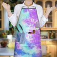 thumbnail image 6 of Colorful Tie Dye Pattern Apron-Garden Aprons for Women with Pockets-Cotton Linen Waterproof Kitchen Cooking Gardening Aprons Adjustable for Kitchen,Cooking,BBQ and Salon 33x27 Inch, 6 of 7