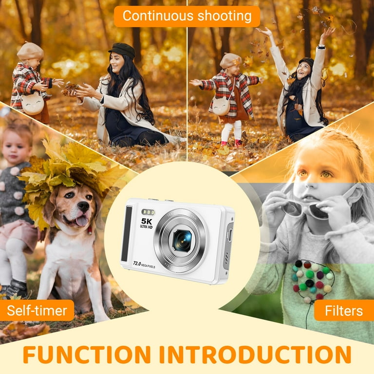 MARVUE Digital Camera 5K UHD 72MP Vlogging Camera, Autofocus