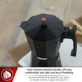 thumbnail image 5 of MAGEFESA Colombia Noir Stovetop Espresso Moka Pot, 3-Cup/5 oz, Italian Coffee Maker for Cuban Coffee, Extra-Thick Aluminum, Heat-Resistant Handle, Safe & Easy-to-Use, Greca Coffee Maker, 5 of 5