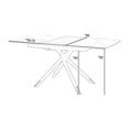 thumbnail image 5 of Benjara Lina 51-67" Extendable Dining Table- Gray Ceramic & Walnut Wood Top, 5 of 6