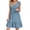 Blue, variant on Summer Cotton Linen Dress for Women Casual Sleeveless V Neck Mini Tank Dress Tiered A-line Flowy Beach Sundress