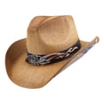 thumbnail image 2 of EGNMCR Home Decor, Room Decor, Wall Decor Cowboy Hat For Men Wide Sun Hat Western Style Outdoor Protection Cap Ranch Hat Summer Beach Sun Hat hat products, 2 of 6