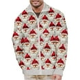thumbnail image 2 of Tejiojio Young Man Sweaters Fall Clearance Mens New Year's Print Warm Valentine's Day Full Zip Cardigan Long Sleeve Hoodless Casual Coat, 2 of 5