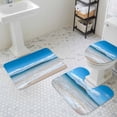 thumbnail image 3 of Summer Ocean Beach Bathroom Rugs Set Modern Blue Sky Marine Non Slip Absorbent Soft Bath Mats 3 Piece Set with Bathroom Rug, U-Shaped Floor Mat, Toilet Seat Cover Small Size, 3 of 9