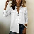 thumbnail image 5 of Ynynloco Womens Button Down Shirts Cotton Shirts Oxford Shirts Long Sleeve Blouses Collared Tops with Pocket, 5 of 9