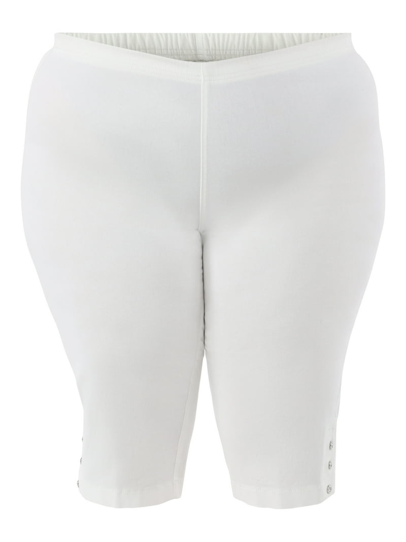 JMS Just My Size by Hanes Women's Plus Size Pull on Bling Tab