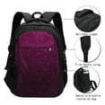 thumbnail image 3 of Balery Dark Purple Glitter Print USB Charging Backpack for Men and Women - Water-Resistant, Anti-Theft Laptop Backpack with USB Port for Travel, Work, School, and College, 3 of 7