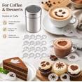 thumbnail image 6 of 16 Piece Coffee Stencil Set with Stainless Steel Powder Shakers for Latte, Cappuccino and Cupcake Decoration, TIKA, 6 of 7