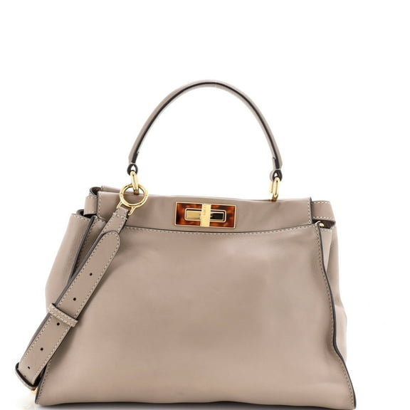 Pre-Owned Peekaboo Bag Leather with Plexiglass Detail Regular By Rebag