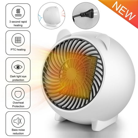 

purcolt Portable Space Heater 2 in 1 Hot And Cold Wind Mini Personal Desk PTC Ceramic Electric Heater Office Air Heater with Tip-Over and Overheat Protection for Indoor Office Bedroom
