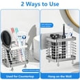 thumbnail image 6 of Rirool Stainless Steel Toothbrush Holder for Bathroom, Wall Mounted Electric Toothbrush Holder with Drain Tray, Bathroom Counter Organizer, 2 Slots, Silver, 6 of 9