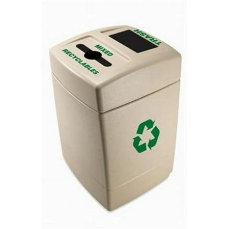 Commercial Zone 745510 Recycle55 Mixed Recyclables -Trash Recycling Waste Container - Dark Pearl Gray
