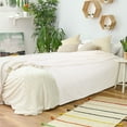thumbnail image 2 of PiccoCasa Flannel Fleece Throw Blanket for Bed or Couch, Cream White 59" x 78", 2 of 8