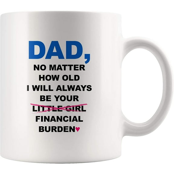 CTDream 11 oz Dad No Matter How Old I Will Always Be Your Financial Burden Ceramic Coffee Mug