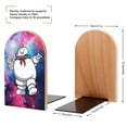 thumbnail image 2 of Ghostbusters Stay Puft Bookends Wood Book Divider Decor Shelves Non-Skid Book Stand 2 Pieces For Classroom Dormitory Bookshelf Office Home, 2 of 7