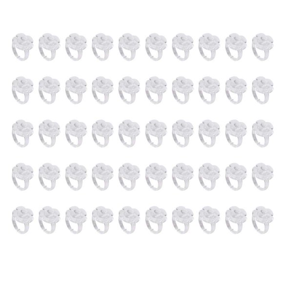 Anillos de esmalte de uñas Carta de uñas de flores Uñas postizas 50 piezas/juego Anillo de carta de uñas Manicura de flores Punta falsa Herramienta de visualización de color de gel de esmalte(# 2)