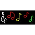 thumbnail image 1 of Musical Notes LED Neon Sign 10" Tall x 24" Wide - inches Black Square Cut Acrylic Backing, with Dimmer - Premium built indoor Sign for Studio, Club, Home décor, Event, Workshop, Storefront., 1 of 7