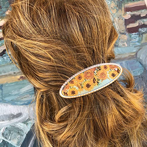 Vincent Van Gogh Sun Flower Hair Clips Women Copper Flower Hair Jewelry Handmade (Sunflower)