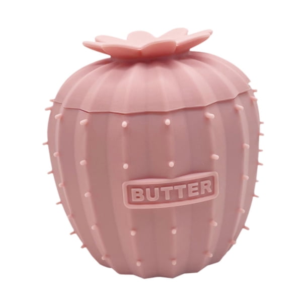Tarro de mantequilla suave de silicona con forma linda, resistente a altas y bajas temperaturas para Rosa