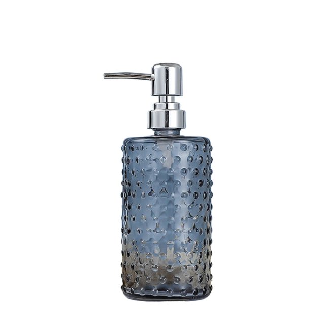 Inicio/Hotel/Botella de loción de vidrio for baño, 500 ml, soporte for jabón, transparente, cilíndrico, azul, transparente, gris, naranja y rosa