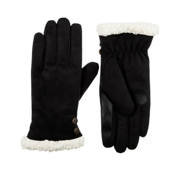 Isotoner Women's SmartDri SmarTouch Microfiber Gloves - A30662 (Black, S/M)