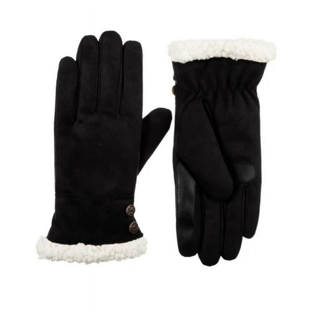 Isotoner Gants en Microfibre SmartDri SmarTouch pour Femmes - A30662 (Noir, P/M)