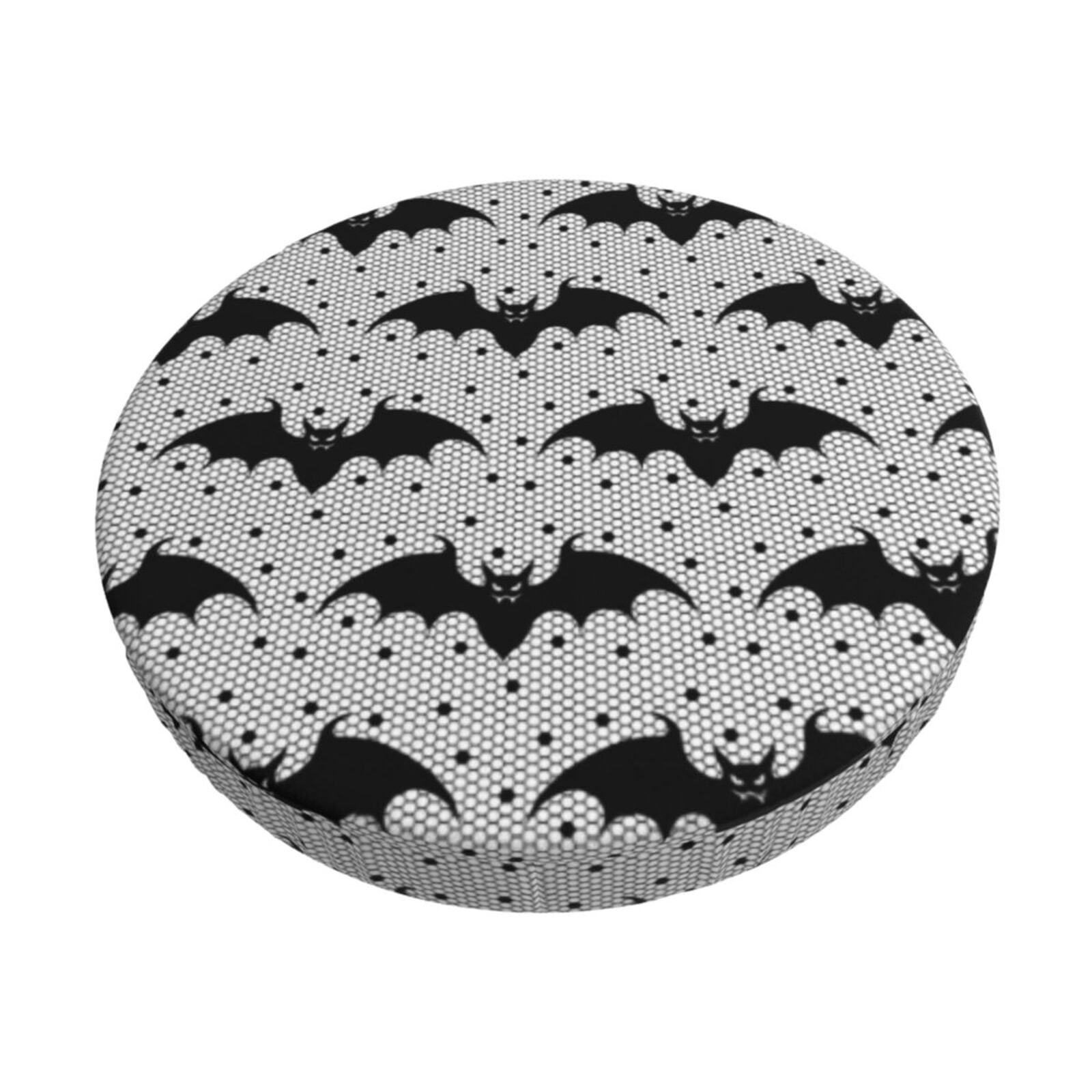 Easygdp Bat Print Easy To Install Bar Stool Covers&Stool Covers Round&Elastic Stool Cover, Barstool Covers,Washable&Bottom With Elastic Edge-13 inch