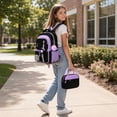 thumbnail image 4 of Color Block Backpack for School Kids Cute Backpacks for Girls Elementary Lighweight Bookbag with Lunch Box Pencil Case 3 in 1, 4 of 5