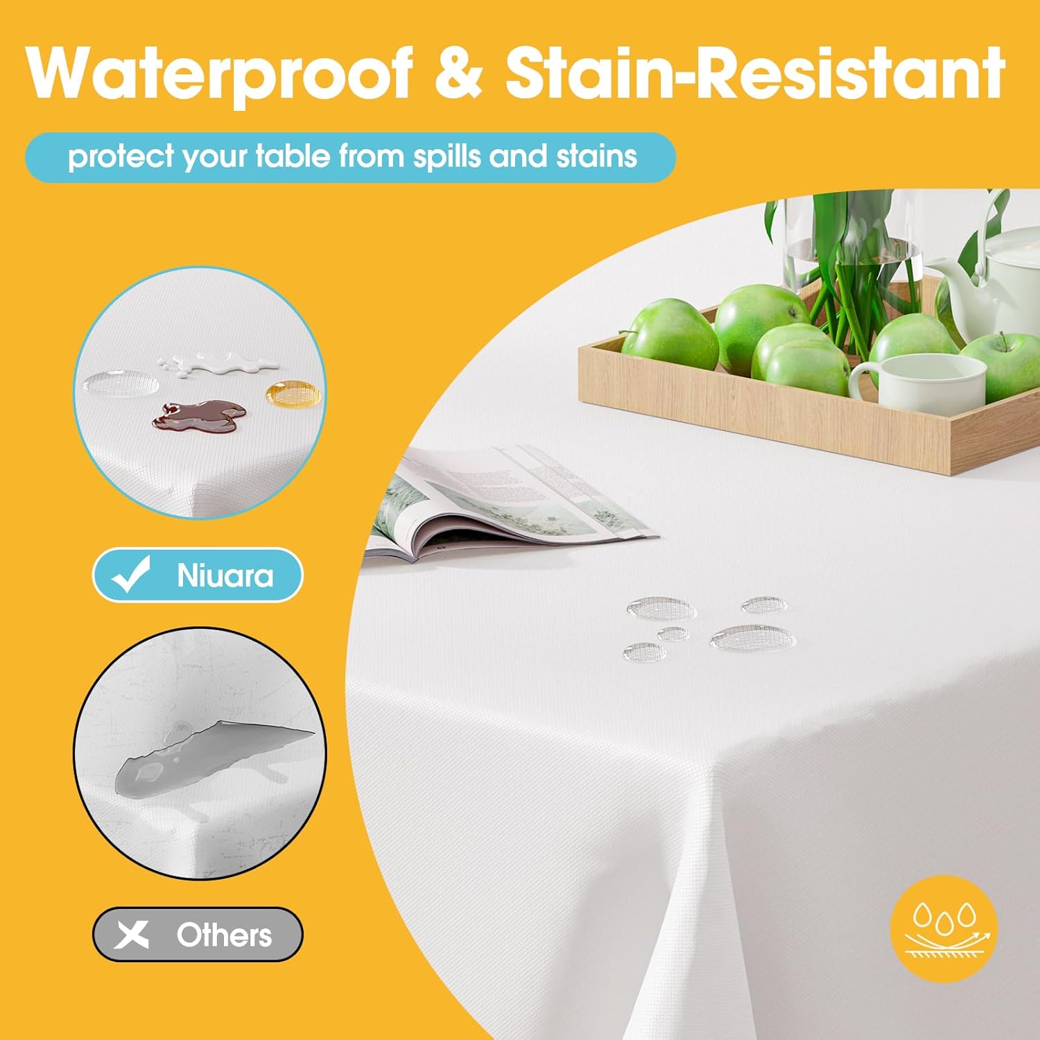 Hoey Disposable Plastic Tablecloths, 12-Pack photo 2