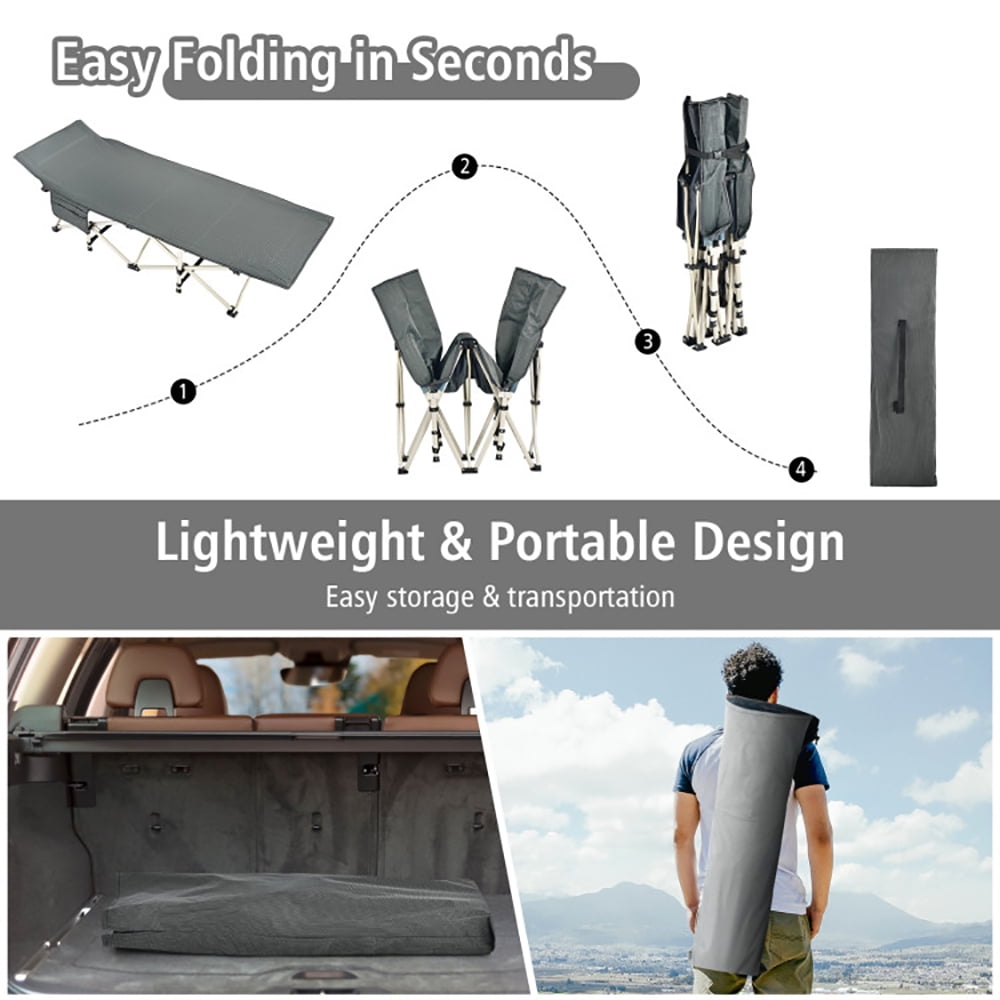 Aimee Lii 28.5 Inch Extra Wide Sleeping Cot for Adults with Carry Bag, Outdoor Folding Camping Bed for Sleeping Hiking Travel, Gray Aimee Lii 28.5 Inch Extra Wide Sleeping Cot for Adults with Carry Bag, Outdoor Folding Camping Bed for Sleeping Hiking Travel, Gray