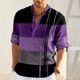 thumbnail image 5 of Camisa de negocios para hombre, cuello en V, botones, escote, manga larga, pulóver, Tops, retales de Color, figura geométrica, cárdigan, camisa informal, Tops, 5 of 5