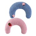 thumbnail image 1 of Paquete de 2 almohadas para el cuello de mascotas y juguetes masticables para perros, gatitos y gatos. Rosa y azul, 1 of 9