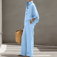 thumbnail image 6 of Purcolt 2 Piece Outfits for Women Summer Cotton Linen Matching Set V Neck Sleeveless Top Wide Leg Pants Casual Vacation Beach Travel Outfit, 6 of 9