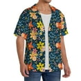 thumbnail image 4 of KLL Blue Floral Print Men's Shirt Short Sleeve Button Down Summer Cuba Beach Shirts- 3X-Large, 4 of 7