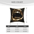 thumbnail image 4 of Fotbe Golden Lips Modern Sculpture Pattern Velvet Decorative Throw Pillow Covers with Elegant Piping, Soft Plush Cushion Cover for Sofa, Bed, Car, Office-16"x16", 4 of 8
