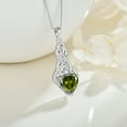thumbnail image 3 of FJ Infinity Celtic Knot Necklace 925 Sterling Silver Heart Peridot Pendant Irish Good Luck August Birthstone Jewelry Gifts for Women, 3 of 8