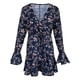 thumbnail image 2 of Cruzado Floral de cinturo Boho Midi de Manga Larga con Cuello en Salvador  vestido de fiesta de flores, 2 of 7