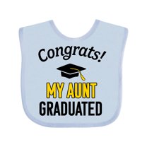Inktastic Congrats My Aunt Graduated with Cap Boys or Girls Baby Bib