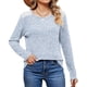 thumbnail image 2 of Camisas de Larga y Cuello Redondo para Mujer, Corte Holgado, Estilo Túnica Informal Elegante, Suéter, Ropa de Otoño e Invierno Azul M, 2 of 10