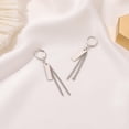 thumbnail image 3 of 1 Pair Tassel Earrings Long Tassel Rectangle Earrings Dangling Earrings Hanging Earrings Wedding Party Prom Earrings Everyday Illusion Jewelry, 3 of 4