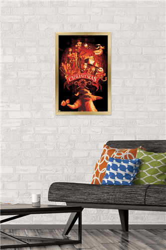 Disney Tim Burton's The Nightmare Before Christmas - Red Group Wall Poster, 14.725" x 22.375" Framed