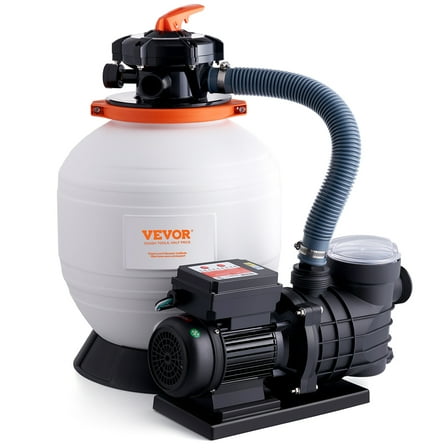 VEVOR Sand Filter Pump for Above Ground Pools,14-inch, 3000 GPH, 3/4 HP Swimming Pool Pumps System & Filters Combo Set with 6-Way Multi-Port Valve & Strainer Basket,for Domestic and Commercial Pools