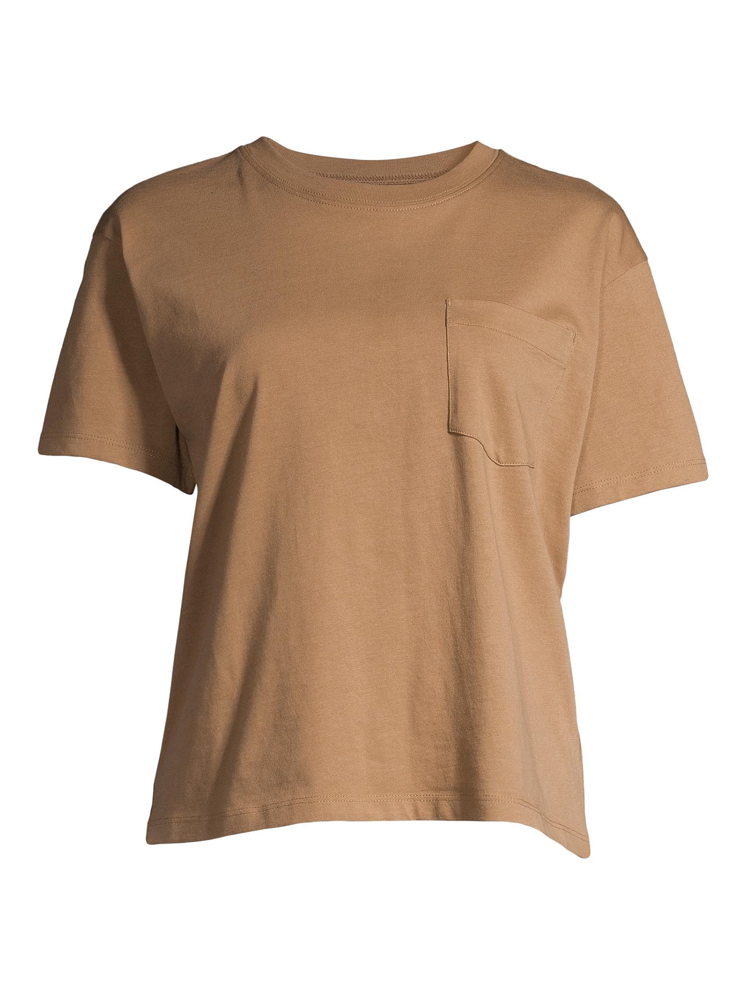 Time And Tru Womens Short Sleeve Crew Neck Boyfriend Pocket Tee Walmart Com Walmart Com
