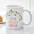 thumbnail image 3 of CafePress - Live Laugh Love Mug - 11 oz Ceramic Mug - Novelty Coffee Tea Cup, 3 of 4