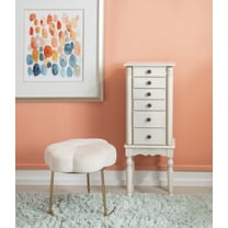 Olivet Jewelry Armoire, Off-White with Black Felt Lining